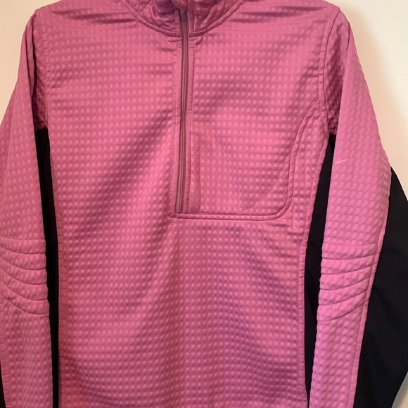 Nike Pink & Black Sphere Thermal Textured 1/2 Zip Sweatshirt Size Medium - Picture 3 of 13